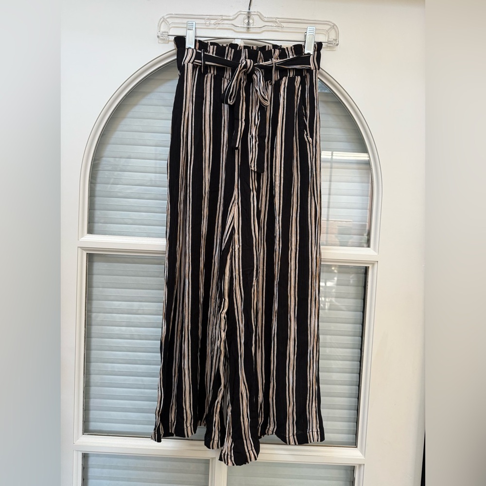 Mahina Black and Tan Striped Pants.